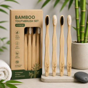 Home bamboo toothbrush set